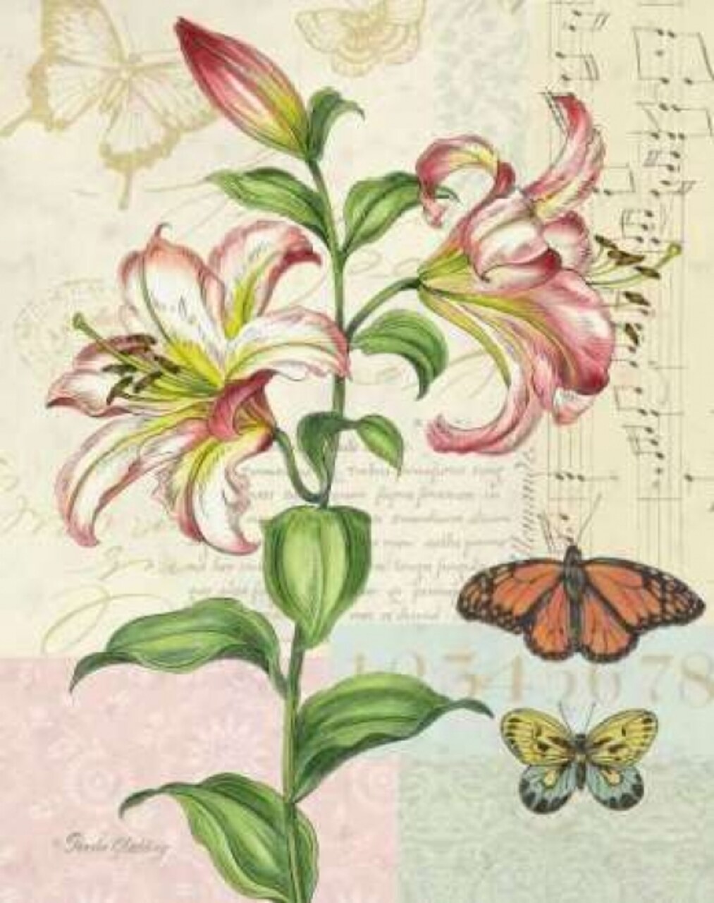 Oripet Lily Collage Poster Print by Pamela Gladding - Item # VARPDXGLA543